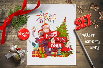 Christmas banners set