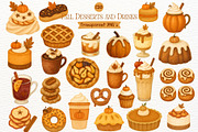 Watercolor Fall Drink and Desserts, an Illustration by Nicolle's Colorful Art (Thumbnail 1 of 7)