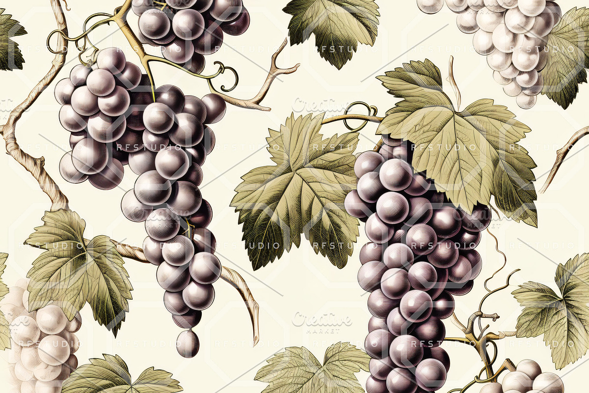 GYPSY GRAPES. Seamless Pack, a Texture Illustration by RefinedFantasyStudio (Photo 6 of 9)