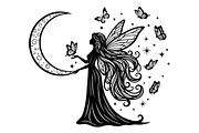 Fairy Moon Butterfly Silhouette, an Object Illustration by Gaye Art (Thumbnail 17 of 31)