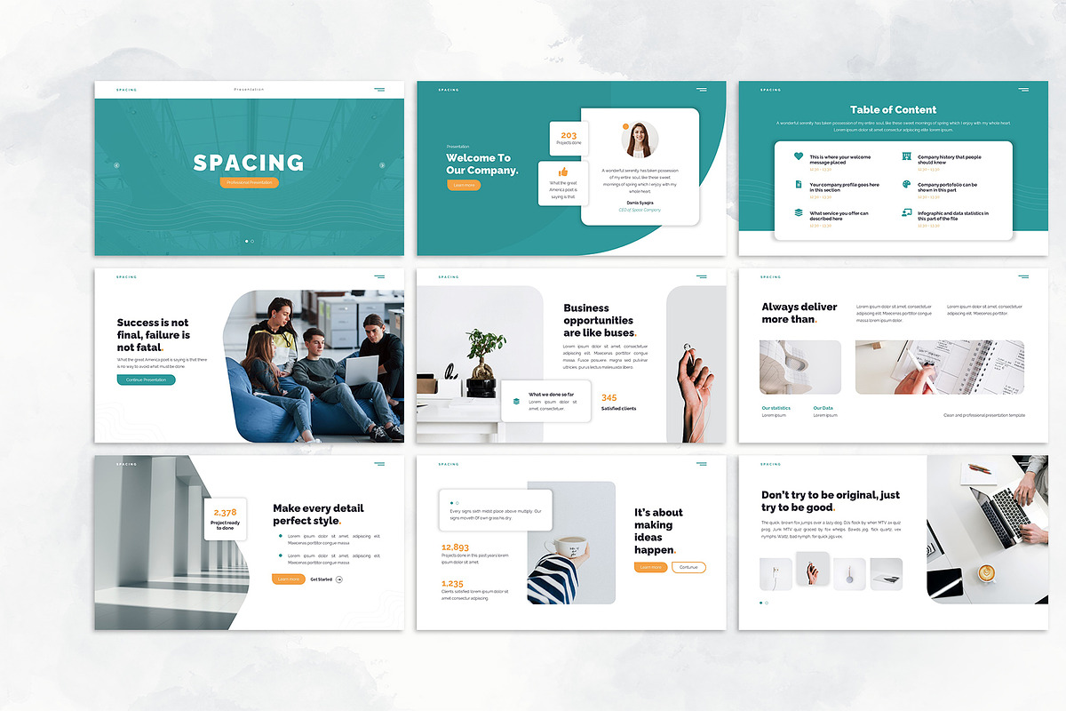 Spacing Clean GoogleSlides Templates, a Presentation Template by Neermana