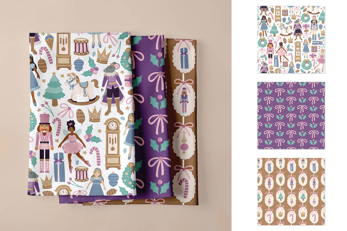 Nutcracker Seamless Pattern Bundle, a Pattern Graphic by Alanna Messina Design Co (Photo 7 of 8)