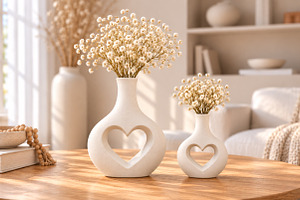 Heart Romantic Flower Vase 3D STL, a Scene 3D Model by Layerology