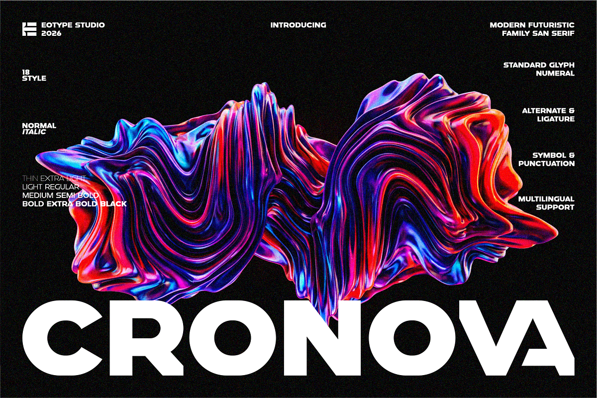 Cronova Family Sans Serif, a Sans Serif Font by Eotype Studio (Photo 1 of 10)