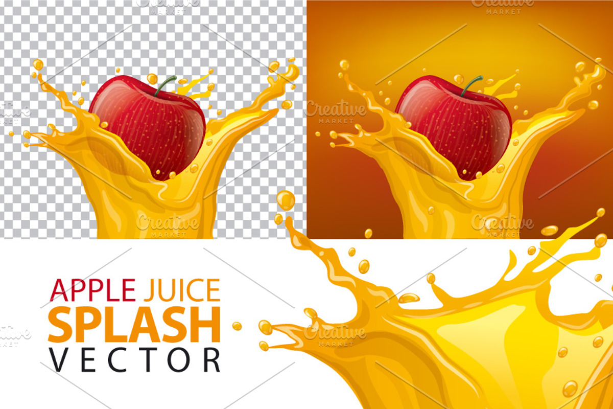 Apple Juice Splash, a Food Illustration by Oleg Tokarev Art