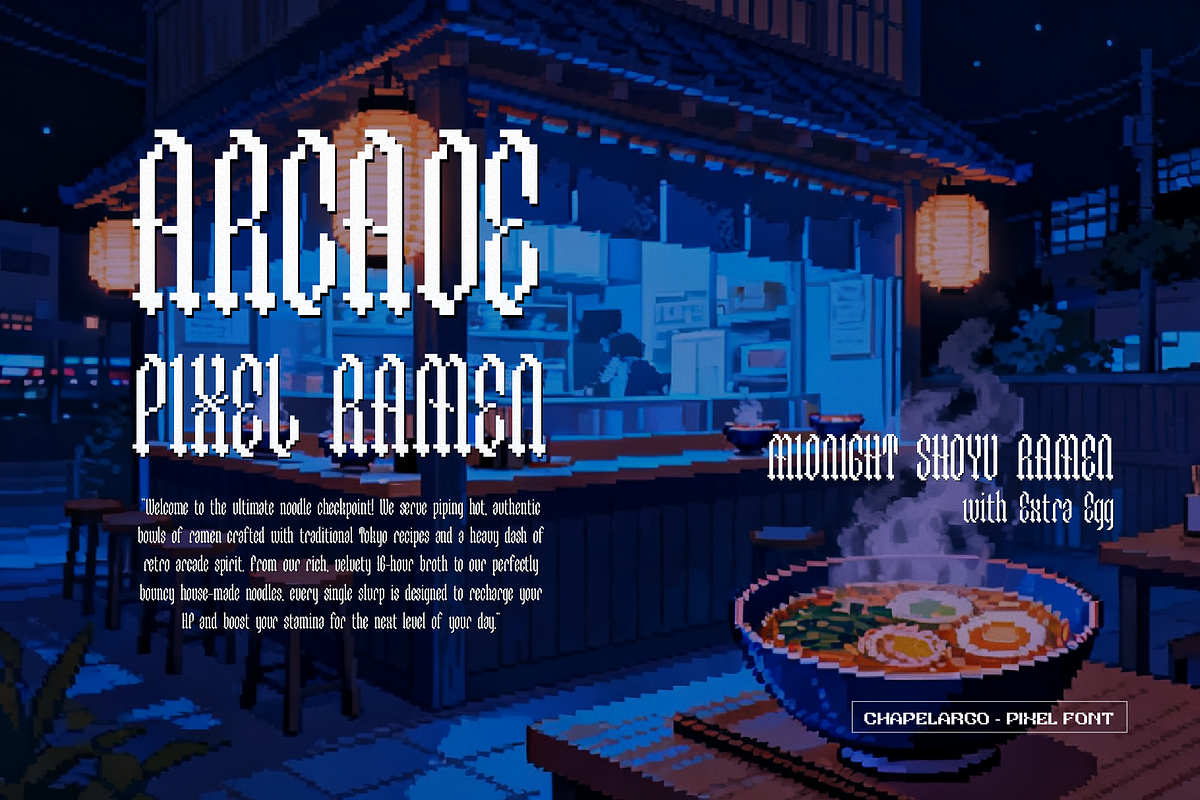 Chapelargo | Pixel Font, a Sans Serif Font by gracetype_studio (Photo 6 of 12)