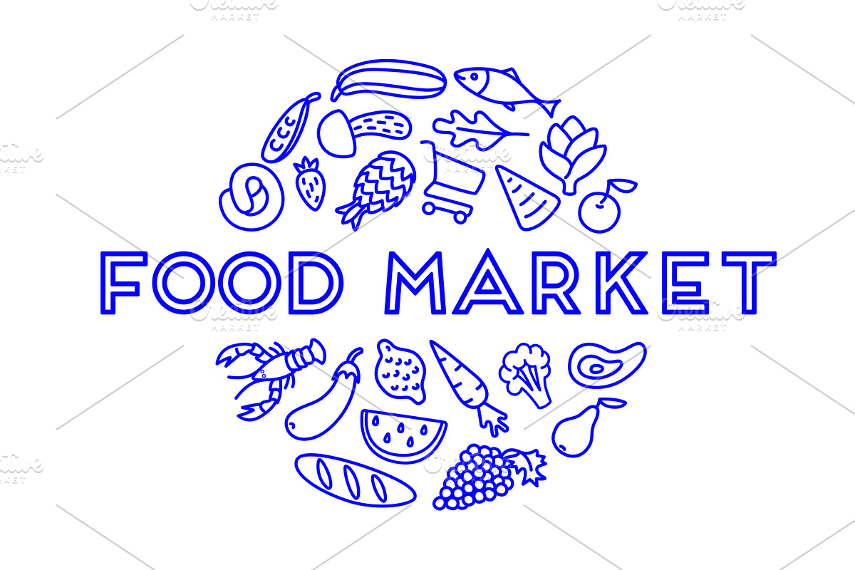 Fresh food market grocery symbol, a Branding & Logo Template by Foxys Graphic