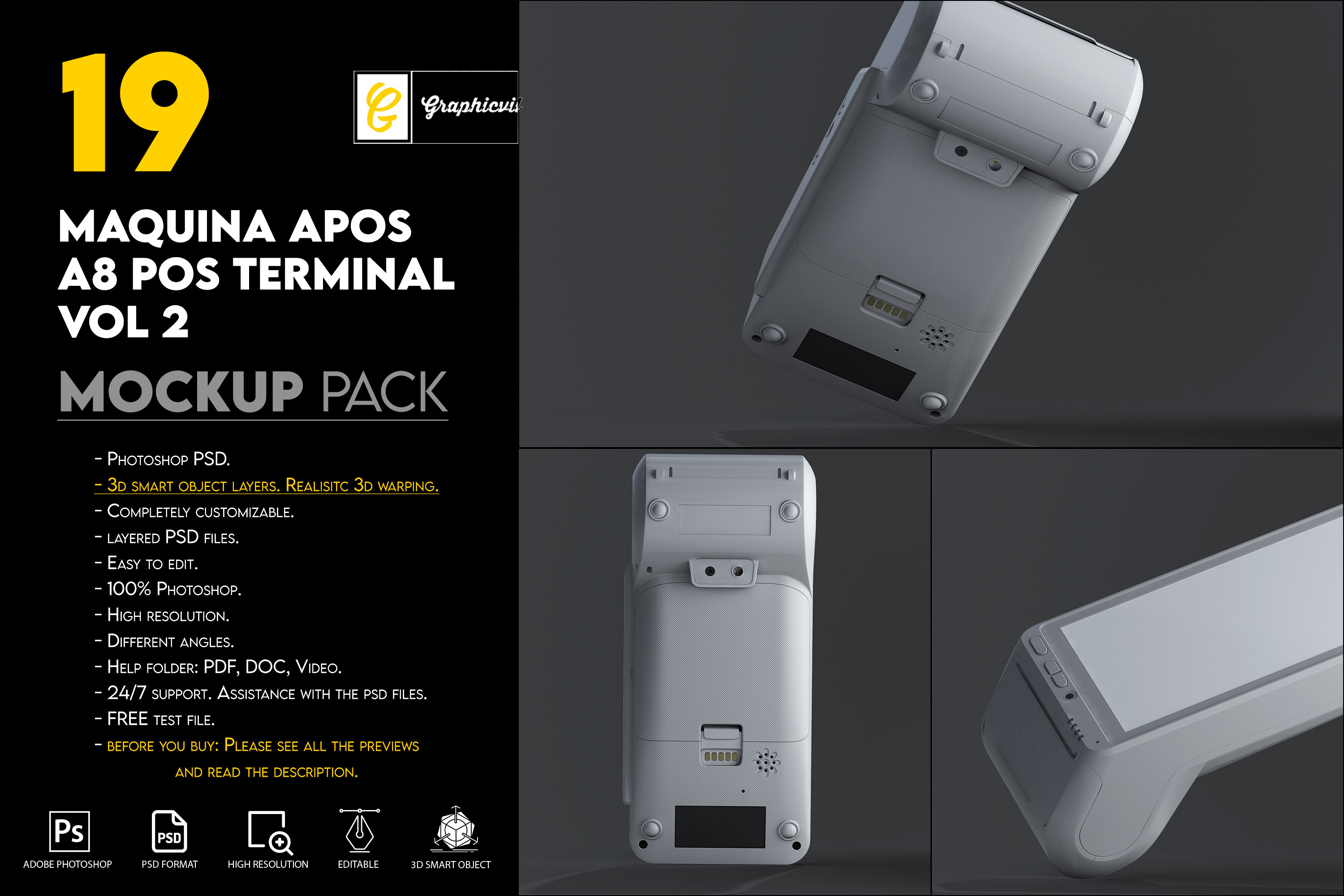 Point Of Sale Terminal Pos Mockup by Graphicvil  Creative Market