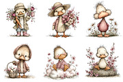 Whimsical Easter Duck Clipart Bundle, an Illustration by Dream Creation (Thumbnail 4 of 7)