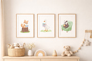 Reading Animals Watercolor Clipart, an Animal Illustration by ElenaPlatovaArt (Thumbnail 2 of 22)