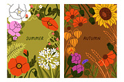 Flower posters, cards for 4 seasons, a Background Graphic by Good Studio (Thumbnail 5 of 9)