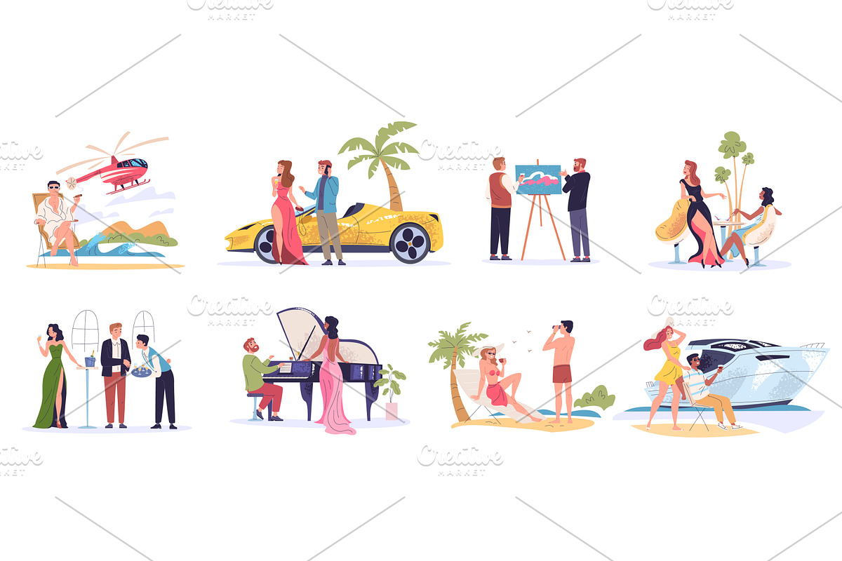 Rich people life. Luxury lifestyle, a Person Illustration by Stock-Smart-Start