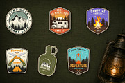 12 Retro Outdoor Adventure Badges, an Object Graphic by sivVector (Thumbnail 2 of 3)
