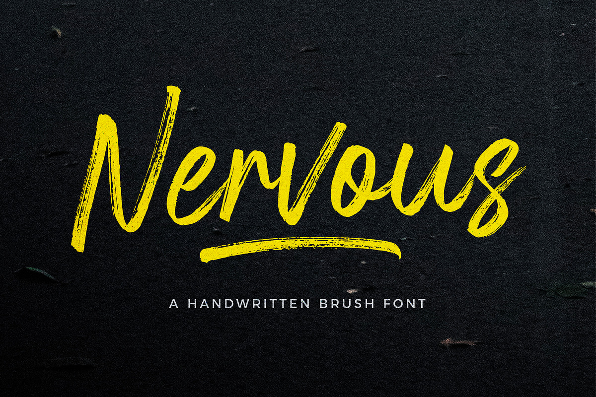 Nervous Brush Font, a Script Font by trustha (Photo 1 of 15)