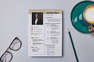 Brown Grey Minimalist Simple Resume, a Resume Template by Bizz_District_Studio