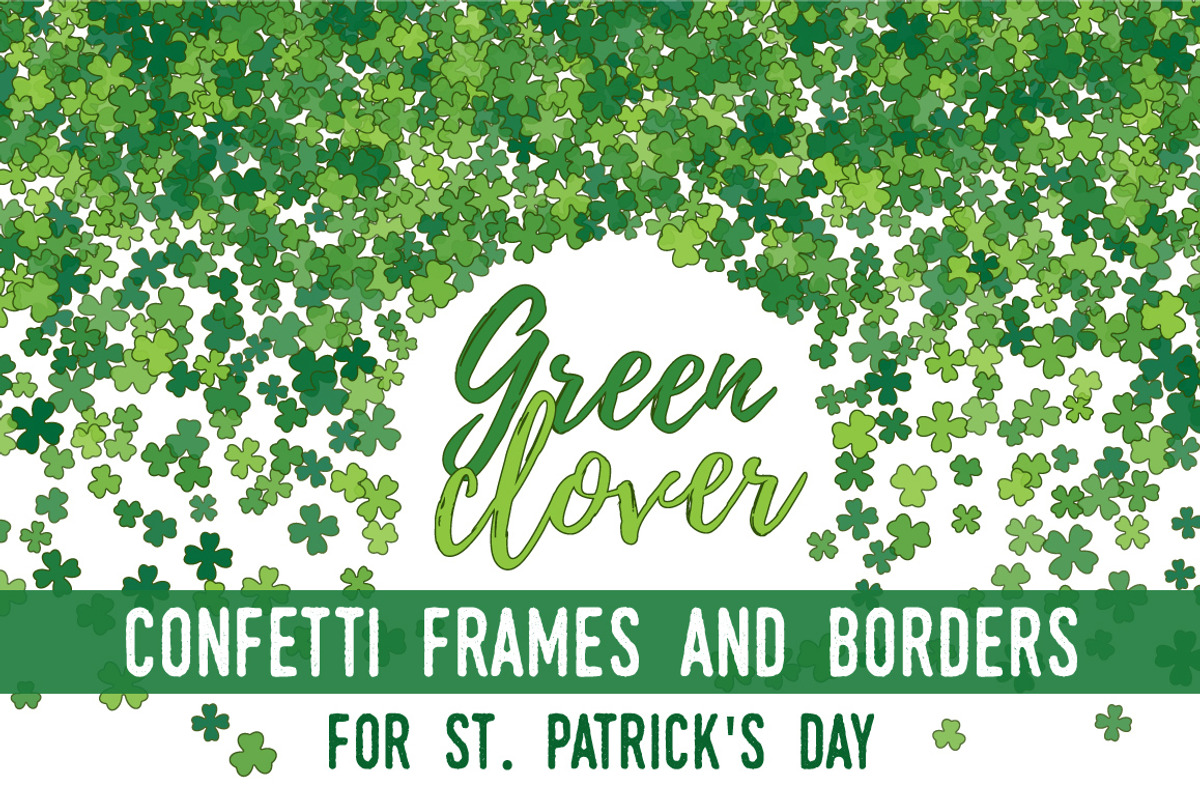 Green clover frames and borders, a Pattern Graphic by ekmelica (Photo 1 of 11)