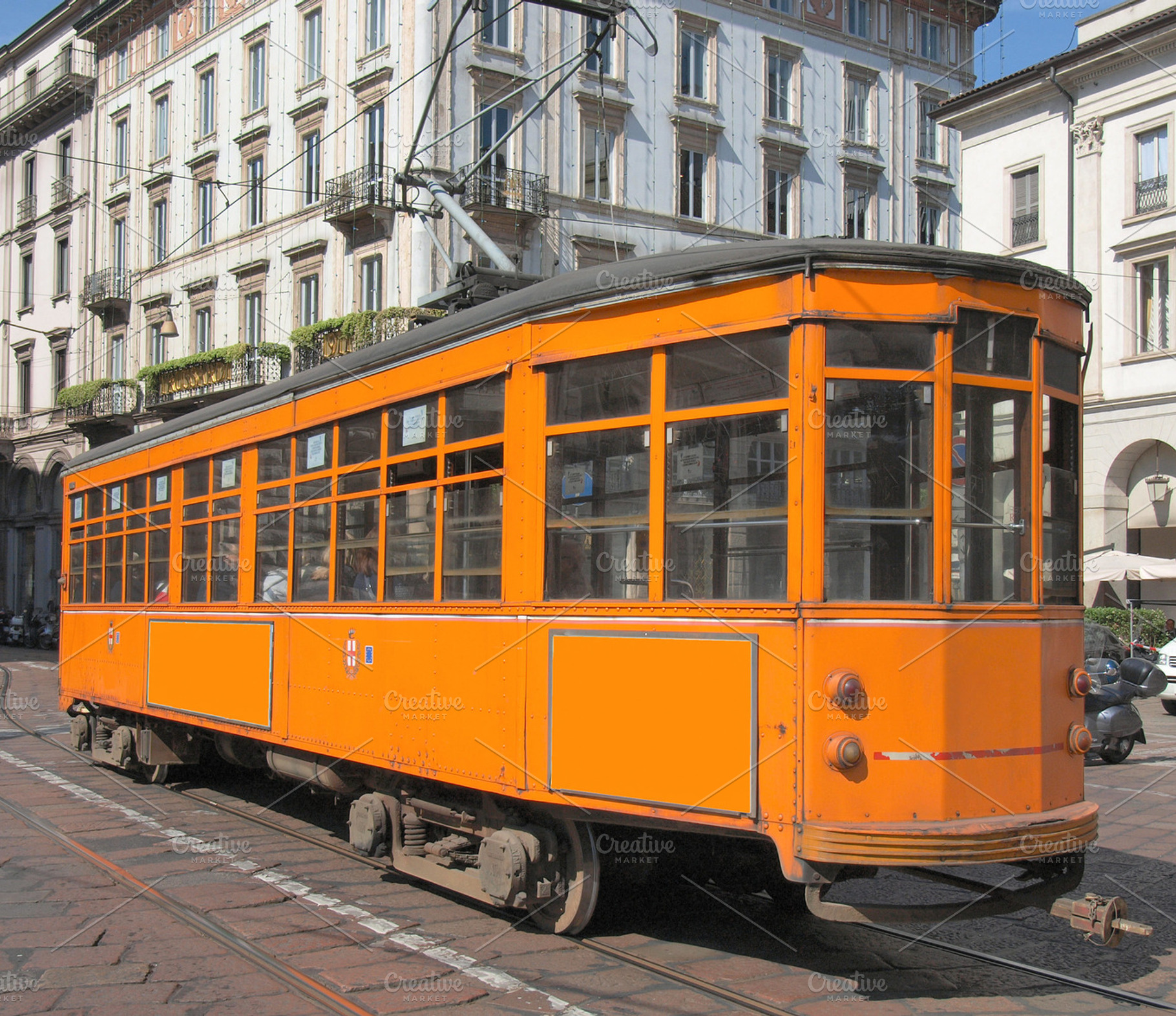 Old tramway in milan featuring tramway, tram, and milan