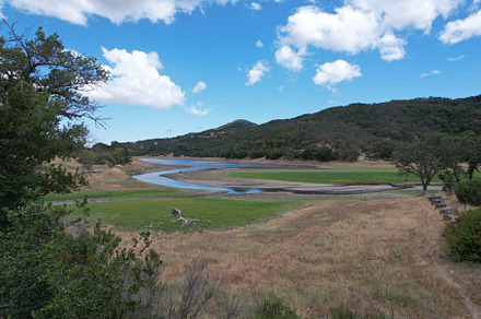 Aerial view of reservoirs in Morgan hill California, a Nature Photo by uncreative