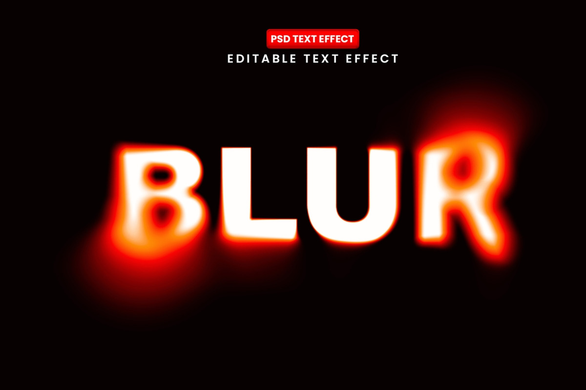 Blur text effect with red glowing, a Layer Style Add-On by Design Fly