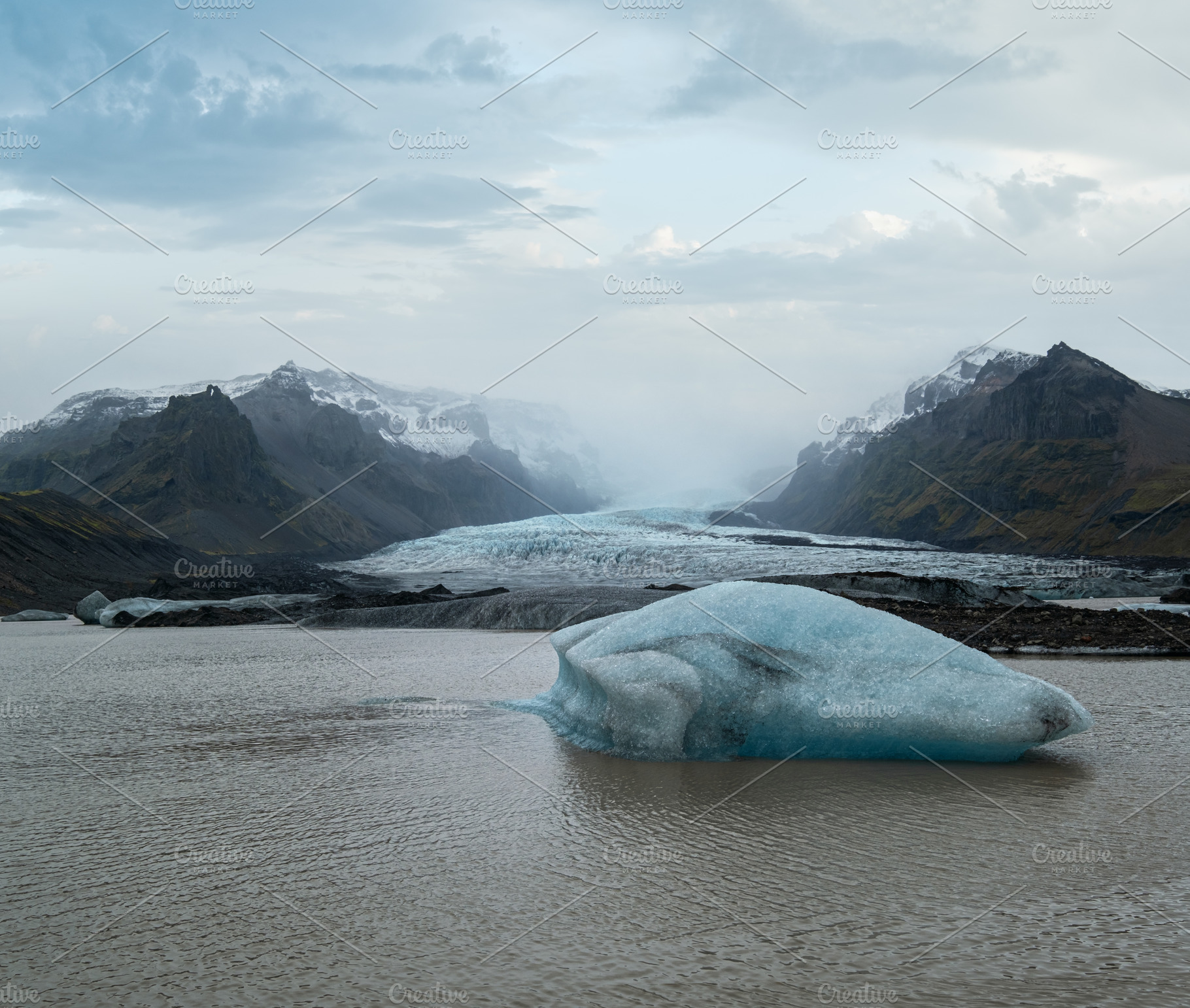 Glacier tongue slides from the Vatnajokull icecap or Vatna Glaci, a Nature Photo by YuriyB