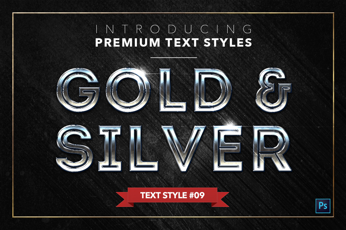 Gold & Silver #2 - 20 Text Styles, a Layer Style Add-On by Jonas Stensgaard (Photo 10 of 23)