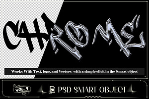 Bundle 4 PSD Y2K Shiny Chrome Text