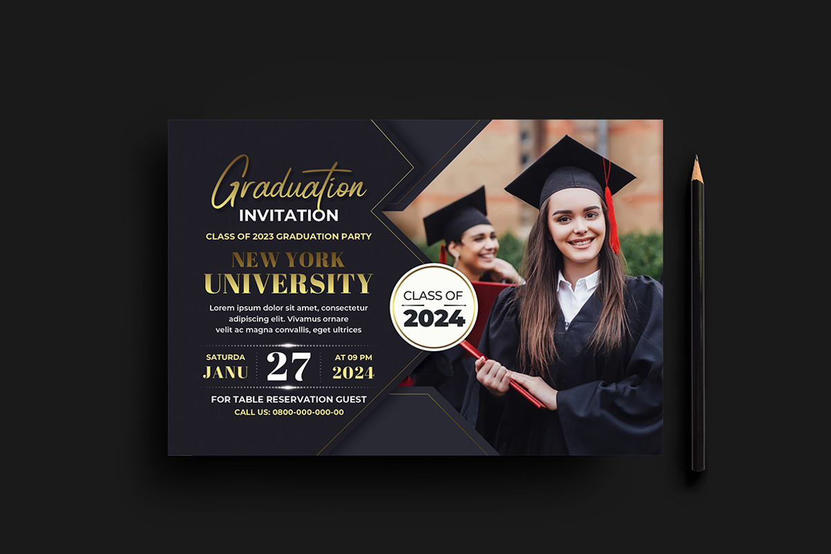 Graduation Invitation, an Invitation Template by AfzaalGraphics (Photo 4 of 4)