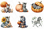 Watercolor Autumn Zebra Clipart, an Illustration by DreamPrint404 (Thumbnail 2 of 6)