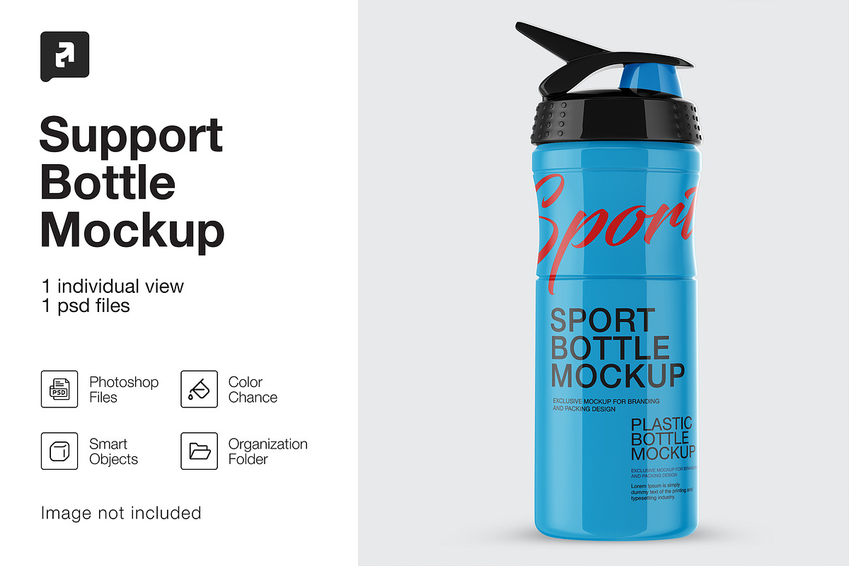 Glossy Sport Bottle Mockup, a Packaging Mockup by _Adroit_ (Photo 2 of 2)