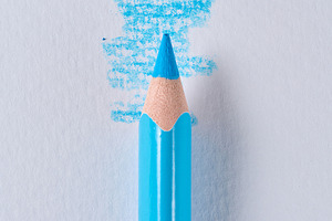 Blue lead pencil and shading on white paper, a Background Photo by ndanko