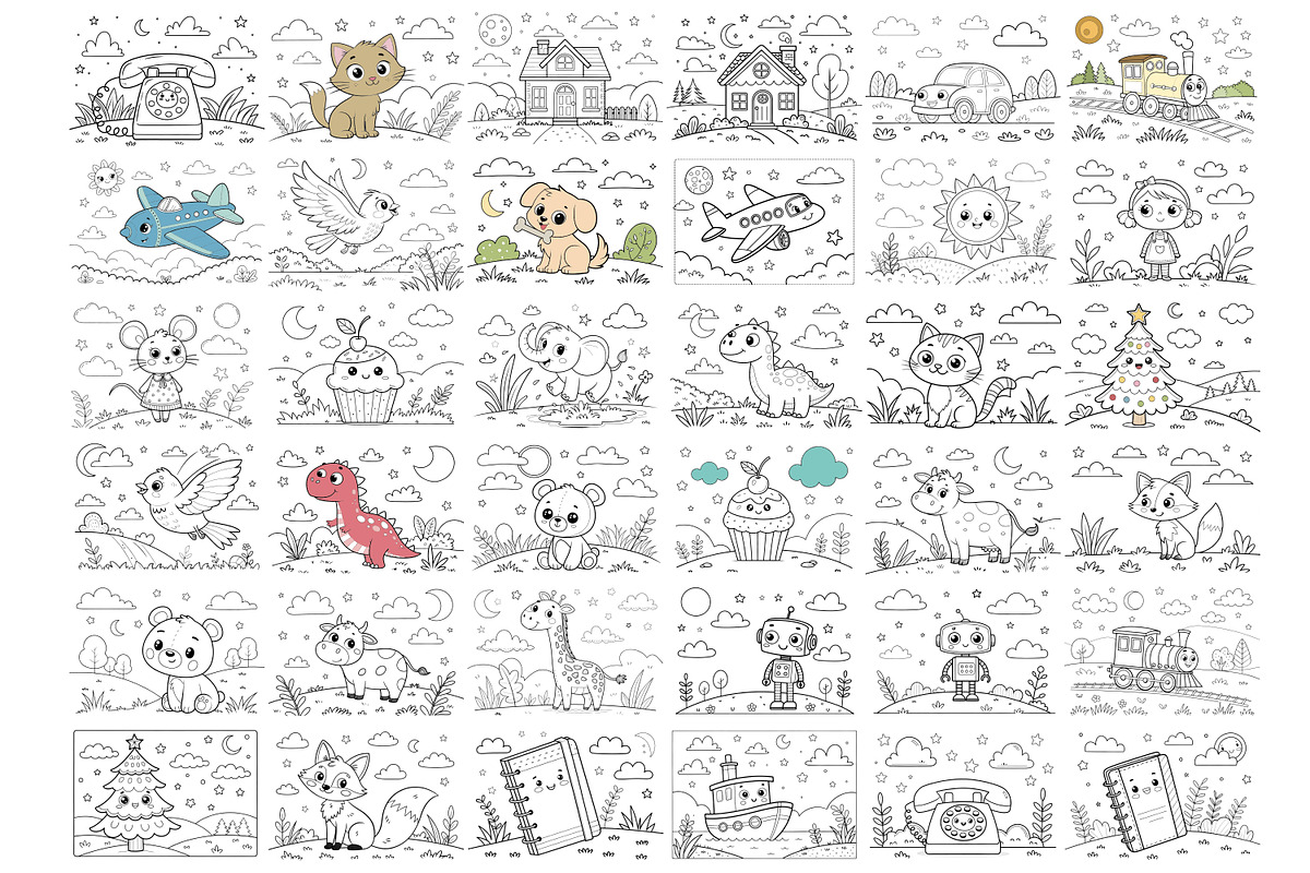 Big Kids Coloring Pages Bundle, an Education Illustration by Vaniuta_Art (Photo 2 of 7)