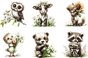 Whimsical Animals Spring Clipart, an Illustration by Designking (Thumbnail 2 of 5)