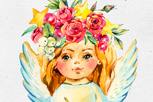 Watercolor Angel-Wings Clipart