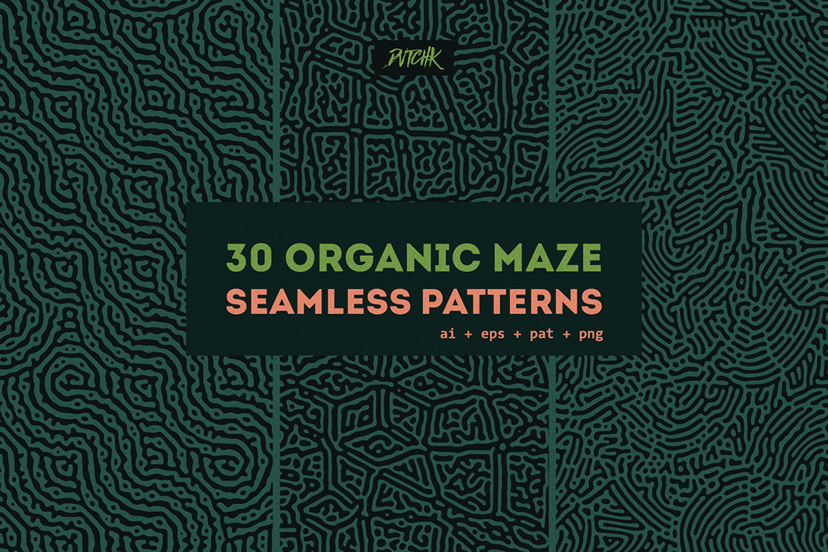 Organic Maze Seamless Patterns, a Pattern Graphic by dvtchk (Photo 6 of 12)
