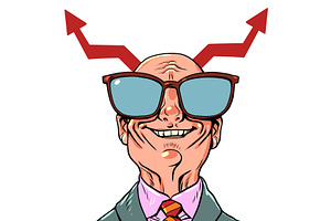 Charts as horns. The villainous boss, a Person Illustration by rogistok