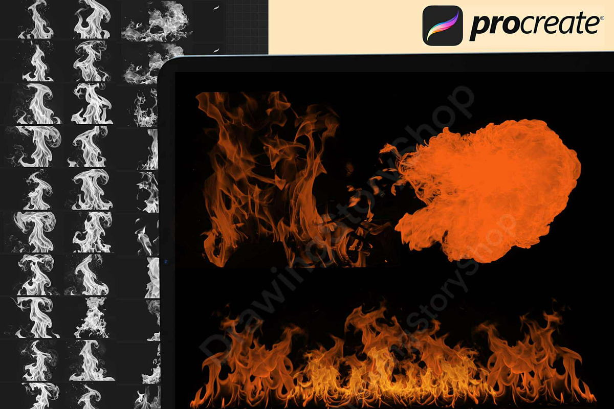 220+ Procreate Smoke & Fire Brushes, a Brush Add-On by DrawingStoryShop (Photo 5 of 7)