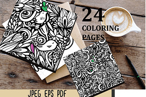 Adult coloring book,24 pages
