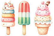 Whimsical Ice Cream Bundle, a Food Illustration by Whimsy Brush Studio (Thumbnail 3 of 9)