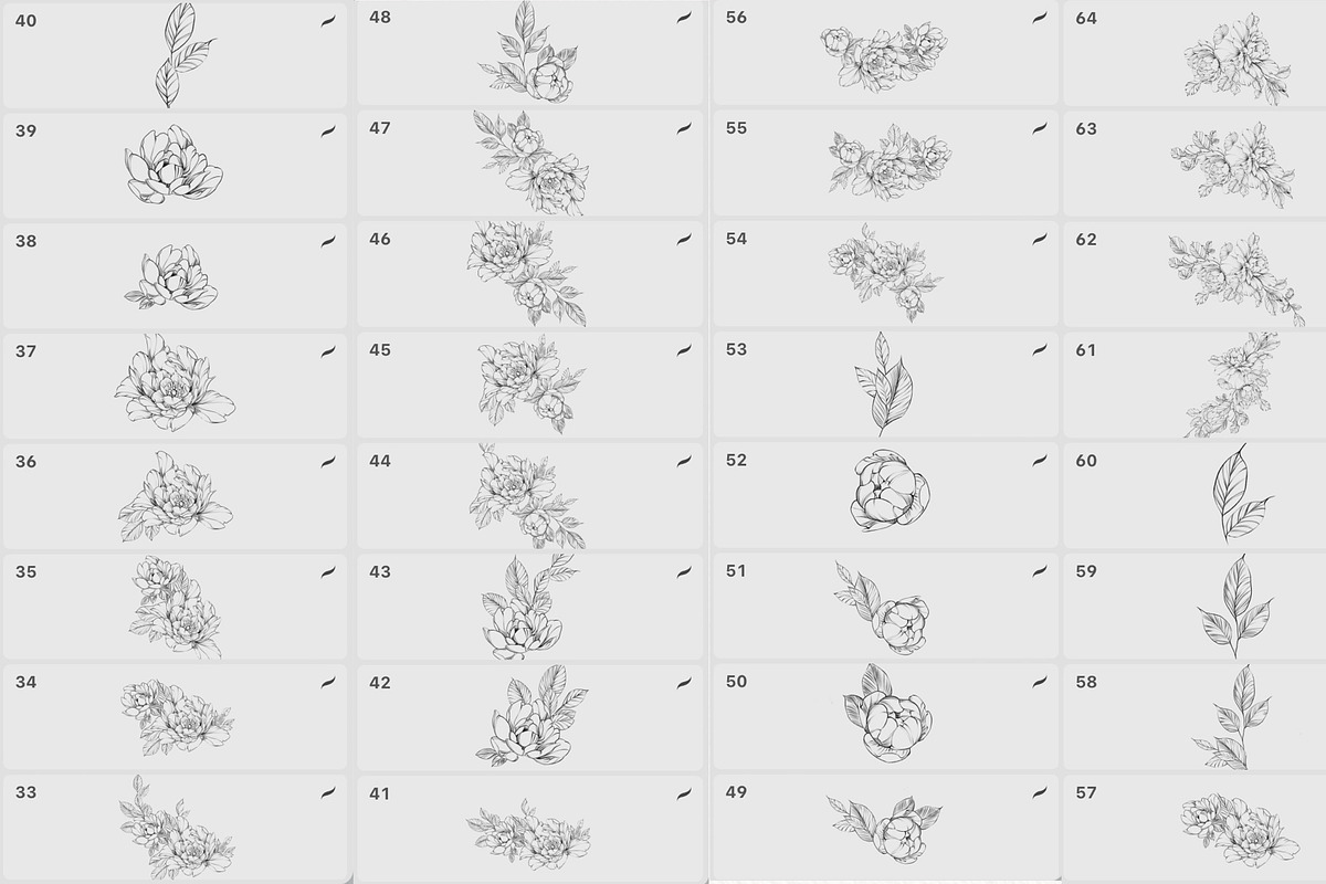 Procreate flower stamp, peony brush, a Brush Add-On by AnnaPolitmerskaja (Photo 4 of 5)