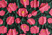 Peony flowers patterns, backgrounds, a Decorative Illustration by Good Studio (Thumbnail 10 of 11)