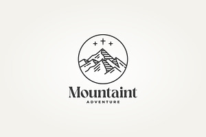outdoor mountain adventure icon logo, a Branding & Logo Template by Blazybone