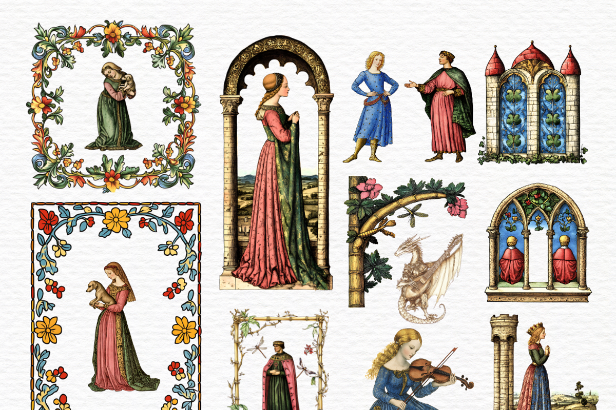 Tudor clipart, Medieval clipart, a Decorative Illustration by Invite to Clipart (Photo 4 of 5)