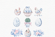 Chinoiserie easter eggs clipart., a Seasonal Illustration by Invite to Clipart (Thumbnail 3 of 6)