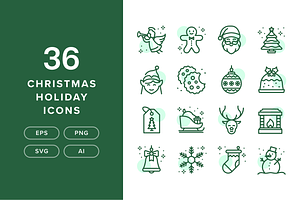 36 Christmas Holiday Icons