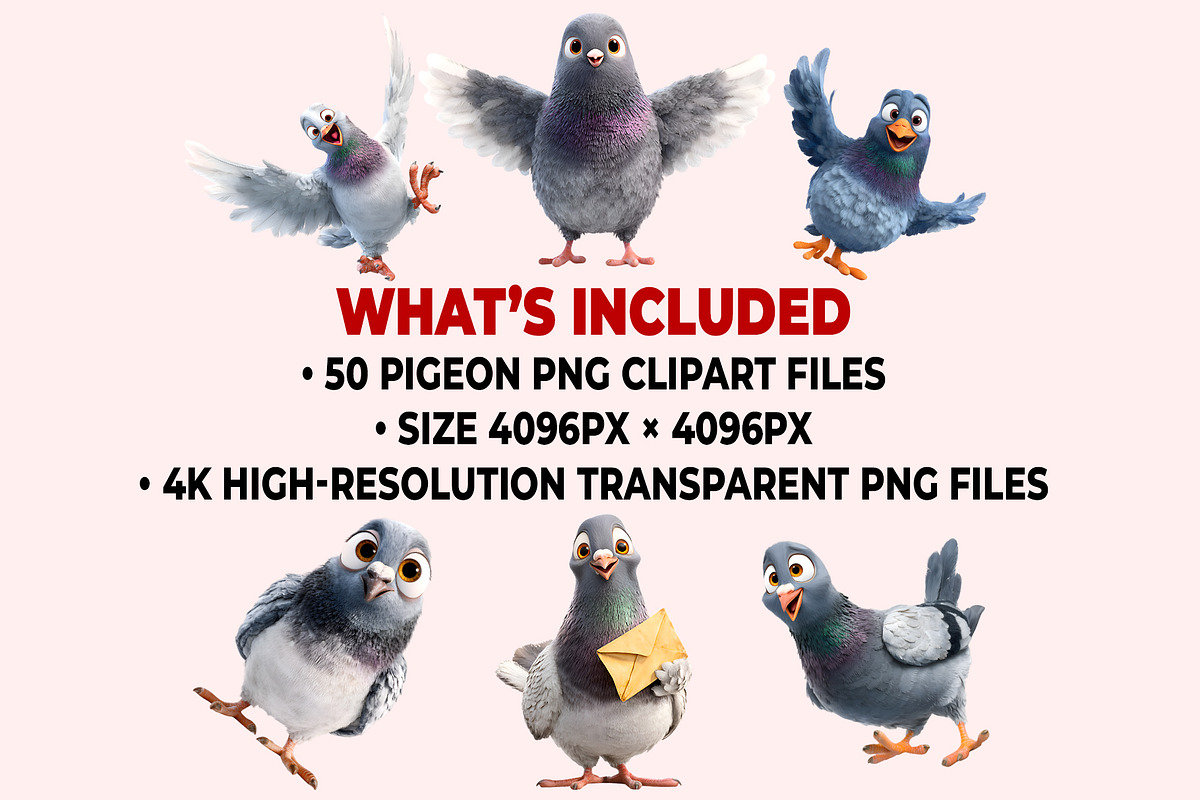 Pigeon PNG Clipart Bundle, a Graphic by M9 Design (Photo 9 of 9)