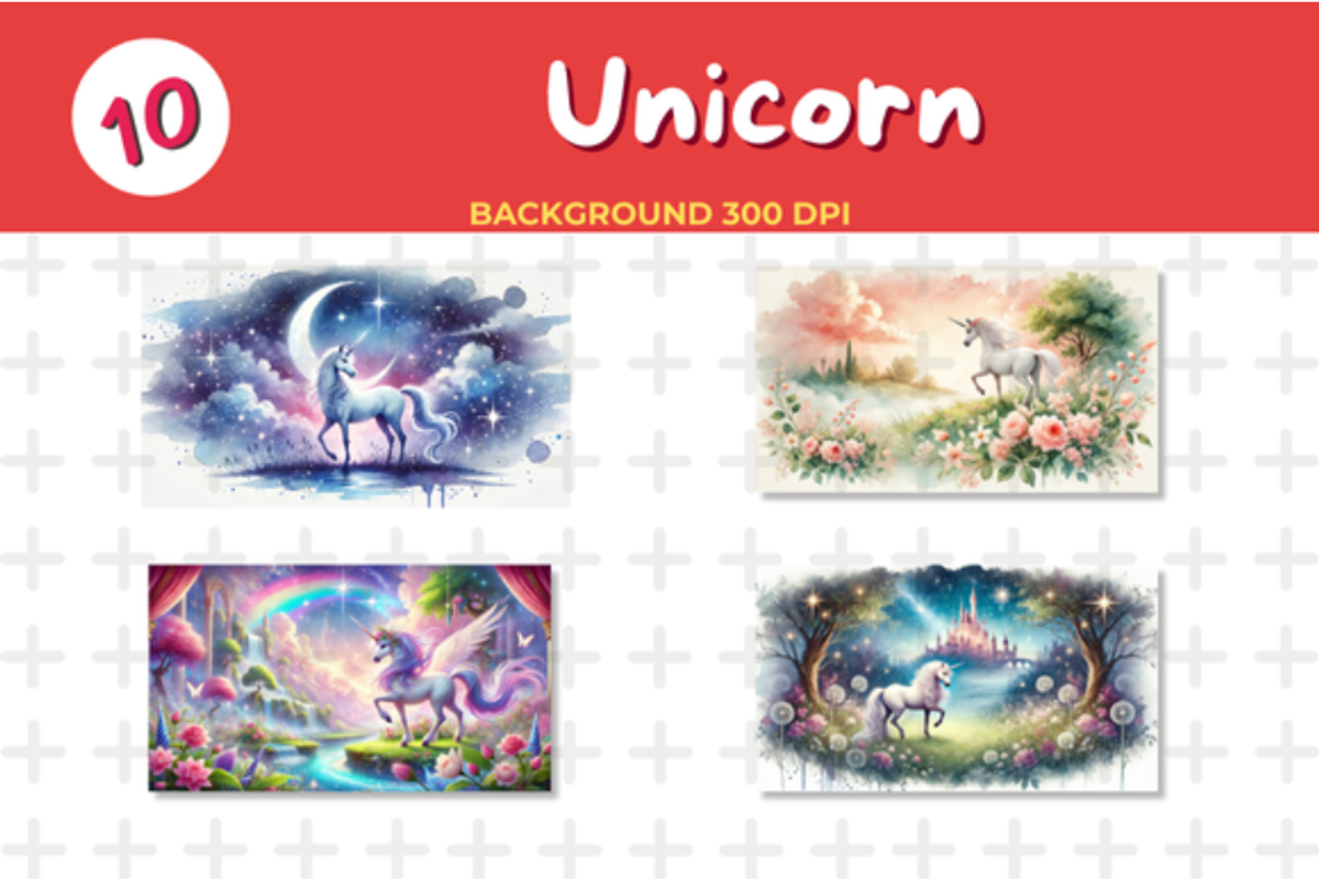 Watercolor Unicorn Background, a Background Graphic by John_Walker (Photo 4 of 4)