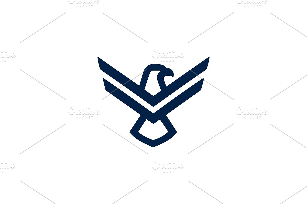 Eagle stylized emblem in navy