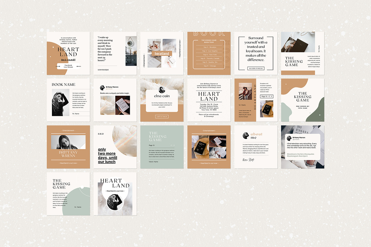 Writers Social Media Pack - Canva, a Social Media Template by Crevo Studio (Photo 7 of 11)