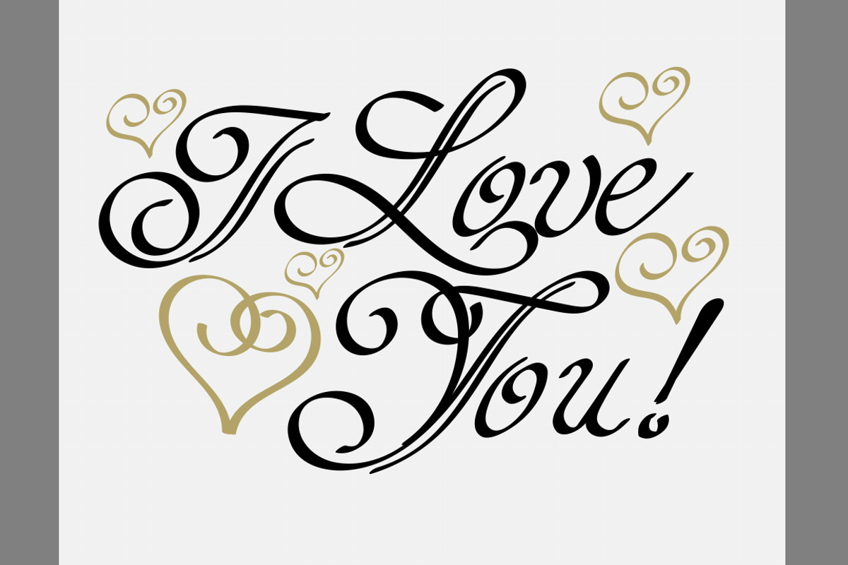 I Love You, Lettering Design Vector