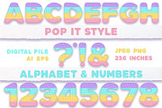 Pop it pastel alphabet & numbers, an Education Illustration by VectoriyA (Thumbnail 1 of 6)